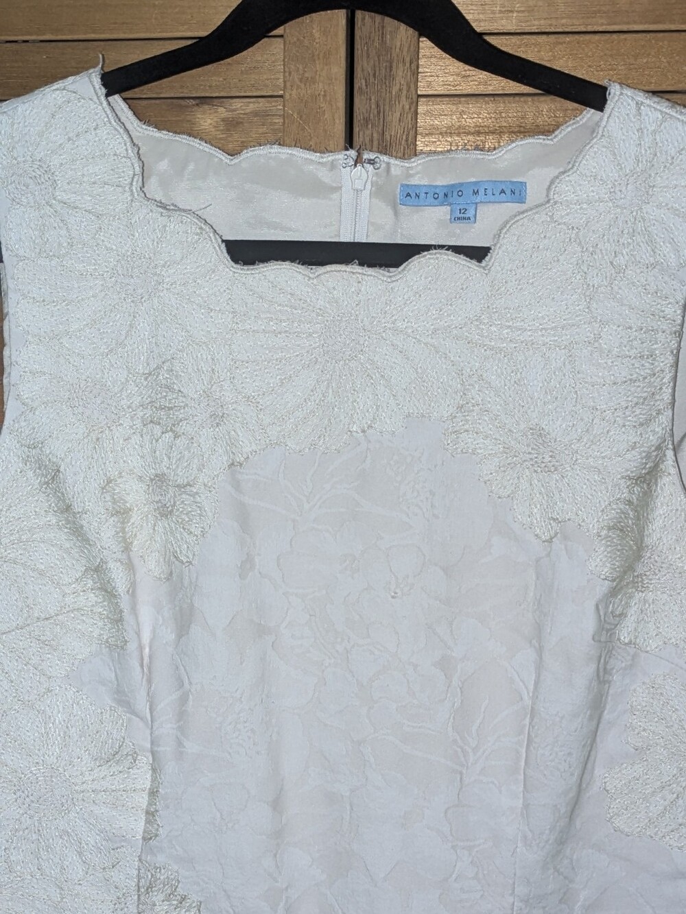 🔥SALE🔥Antonio Melani White Floral Lace Sheath Dress - Picture 11 of 13